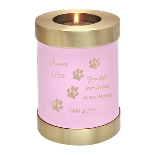 Pink Candle Pet Keepsake Cremation Urn