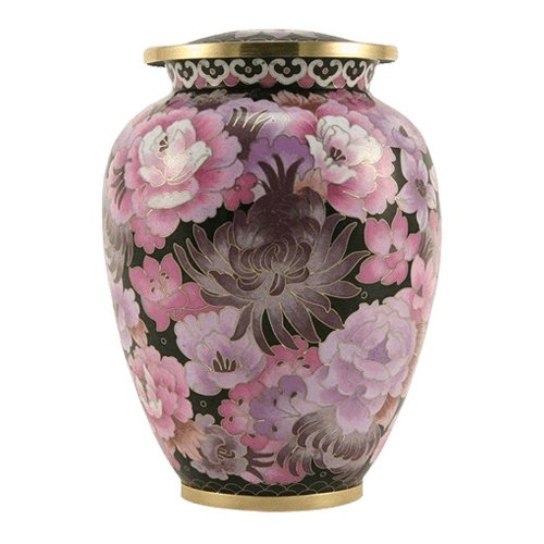 Pink Flowers Elite Cloisonne Urn