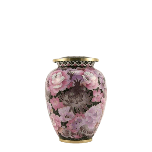 Pink Flowers Elite Keepsake Cloisonne Urn