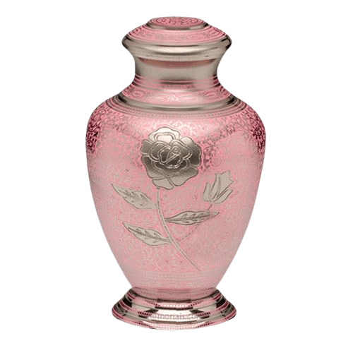 Keepsake Size Beautiful Life Urns Pink Garden Brass Cremation Urn 