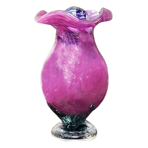 Pink Rose Glass Companion Cremation Urn