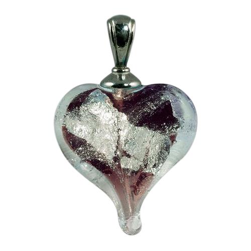 Plum & Silver Love Cremation Ash Pendant