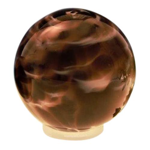 Plum Orb Glass Pet Urn