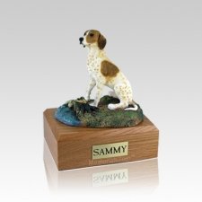 Pointer Brown & White Medium Dog Urn