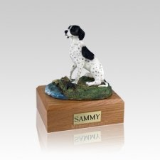 Pointer Sitting Small Dog Urn