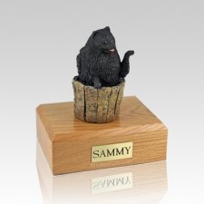 Pomeranian Black Playing Large Dog Urn