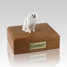 Pomeranian White X Large Dog Urn