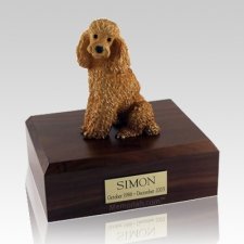 Poodle Apricot Sitting Dog Urns