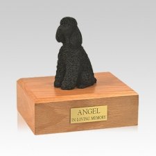 Poodle Black Resting Medium Dog Urn