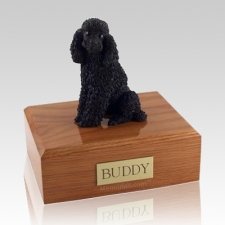 Poodle Black Sitting Dog Urns