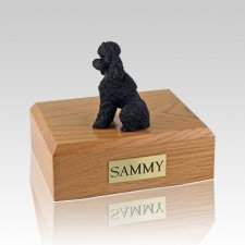 Poodle Black Sport Cut Large Dog Urn