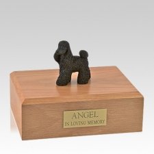 Poodle Black Standing Large Dog Urn