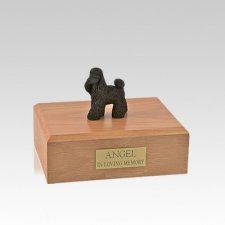 Poodle Black Standing Small Dog Urn