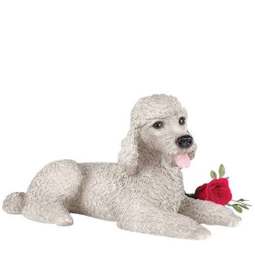 Gray Poodle Dog Urn