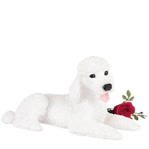 White Poodle Dog Urn
