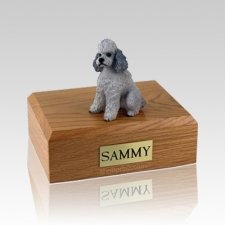 Poodle Grey Sport Cut Large Dog Urn