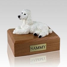 Poodle White Laying Dog Urns