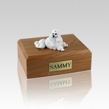 Poodle White Show Cut Small Dog Urn