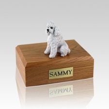 Poodle White Sport Cut Medium Dog Urn