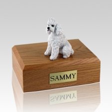 Poodle White Sport Cut Dog Urns