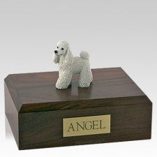 Poodle White Standing X Large Dog Urn