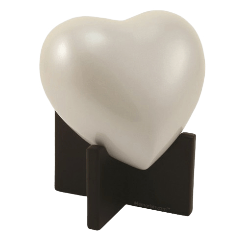 Powder Ivory Keepsake Heart Urn