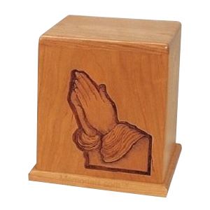 Praying Hands Cherry Keepsake Cremation Urn