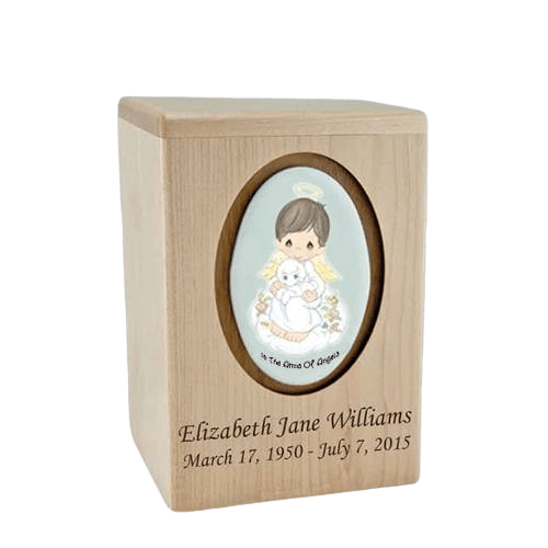 Precious Moments Brunette Boy Small Child Urn