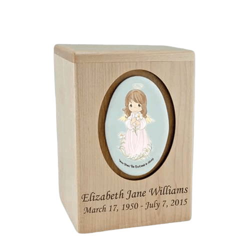 Precious Moments Brunette Girl Small Child Urn II