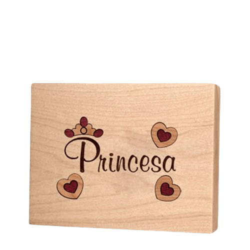 Princesa Recuerdo Urna de Madera para Ninos