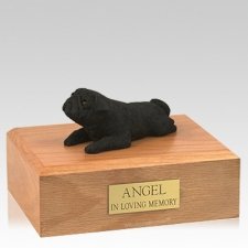 Pug Black Lounging X Large Dog Urn