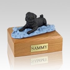 Pug Black with Blanket X Large Dog Urn