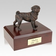 Pug Bronze Large Dog Urn