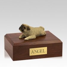 Pug Fawn Laying Large Dog Urn