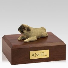 Pug Fawn Laying X Large Dog Urn