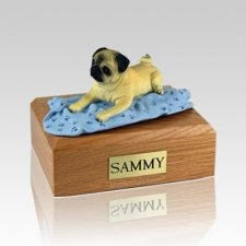 Pug Fawn with Blanket Large Dog Urn