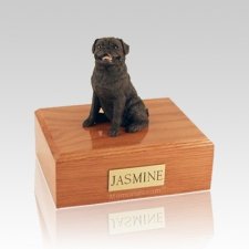 Pug Sitting Black Medium Dog Urn