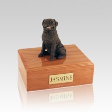 Pug Sitting Black Small Dog Urn