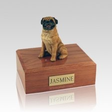 Pug Sitting Medium Dog Urn