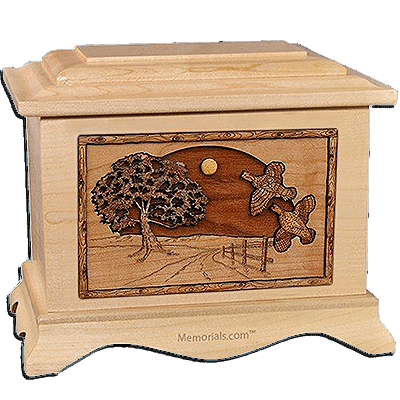 Quail Maple Cremation Urn for Two