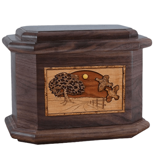 Quail Walnut Octagon Cremation Urn