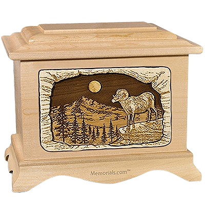 Ram Maple Cremation Urn for Two