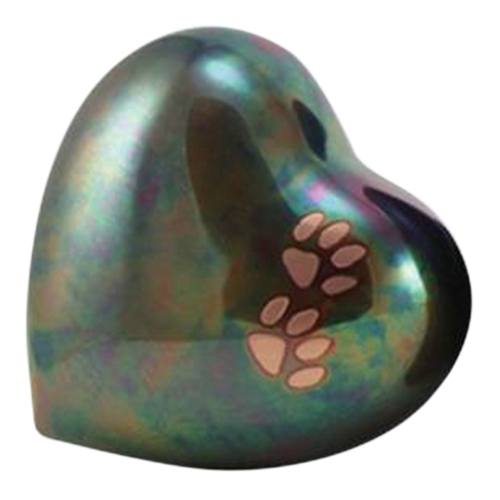 Raku Heart Metal Pet Urn