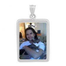 Rectangle Silver Photo Pendant