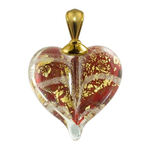 Red & Gold Love Cremation Ash Pendant