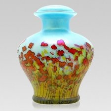 Red Bloom Niche Glass Cremation Urn