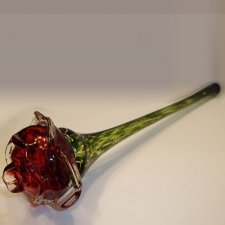 Red Blossom Glass Cremation Keepsake