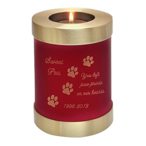 Red Candle Pet Cremation Urn