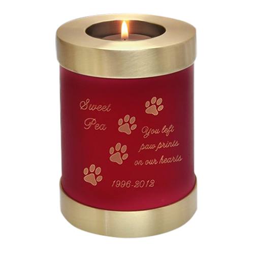 Red Candle Pet Keepsake Cremation Urn