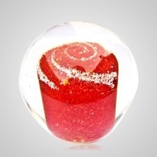 Red Cremation Glass Weight